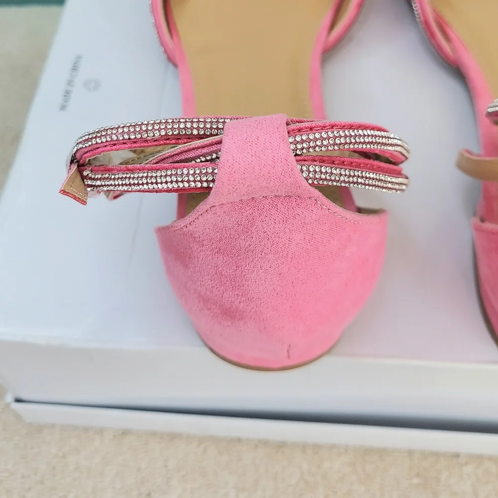 Shoe Dazzle Sakiko Barbie Pink Womens Size 10 Flats NWT Barbiecore Formal Formal